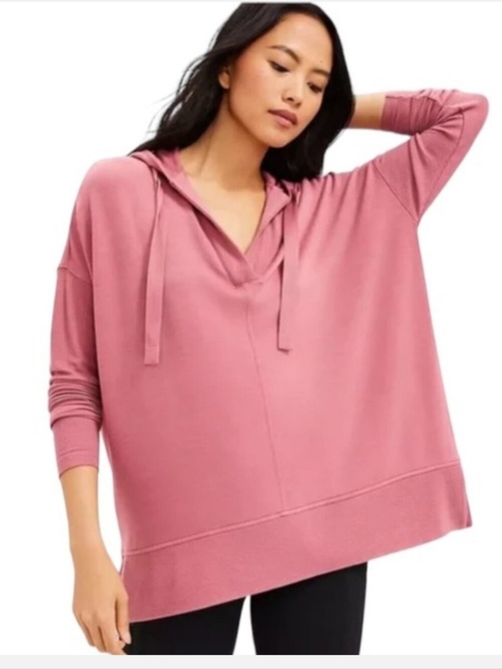 Lou & Grey Mauve Signature Soft Blend V-Neck Tunic Hoodie Extra Large